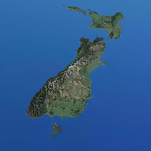A 3d Terrain map of New Zealand