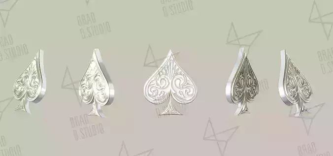 Playing Cards Symbols Pro Vector Spade Platinum and Golden