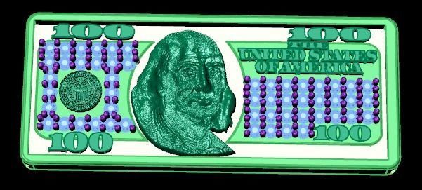 dollar Benjamin Franklin 3D print model_17