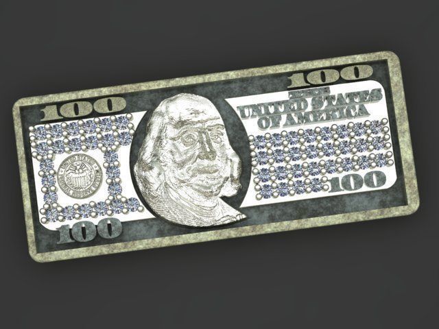 dollar Benjamin Franklin 3D print model_12