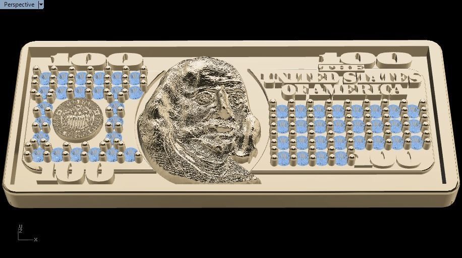 dollar Benjamin Franklin 3D print model_8