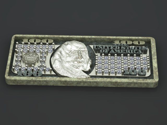 dollar Benjamin Franklin 3D print model_14