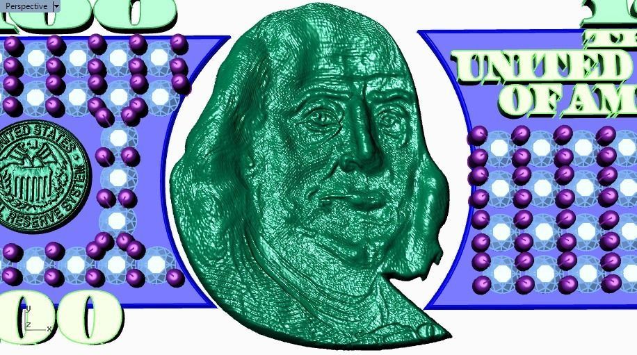 dollar Benjamin Franklin 3D print model_4
