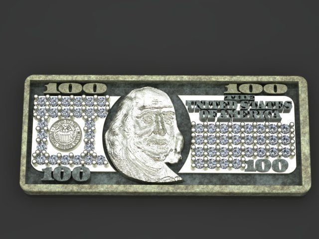dollar Benjamin Franklin 3D print model_20