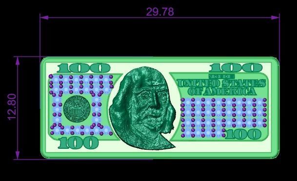 dollar Benjamin Franklin 3D print model_13