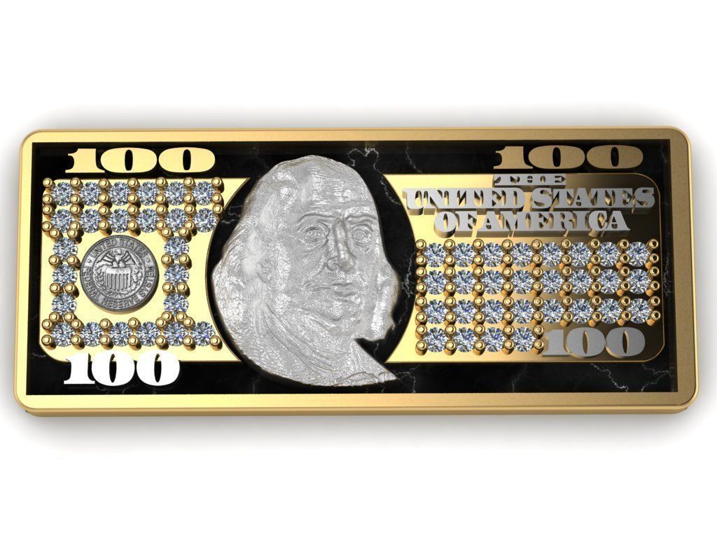 dollar Benjamin Franklin 3D print model_1