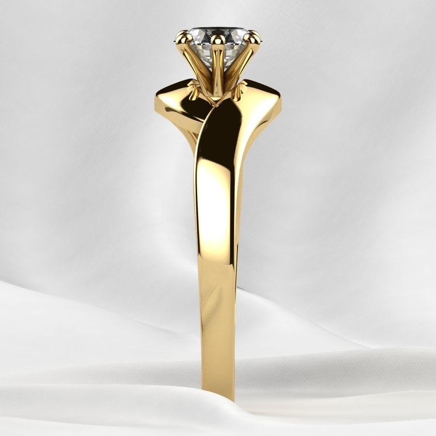 5mm Gemstone Gold Ring 3D print model_19