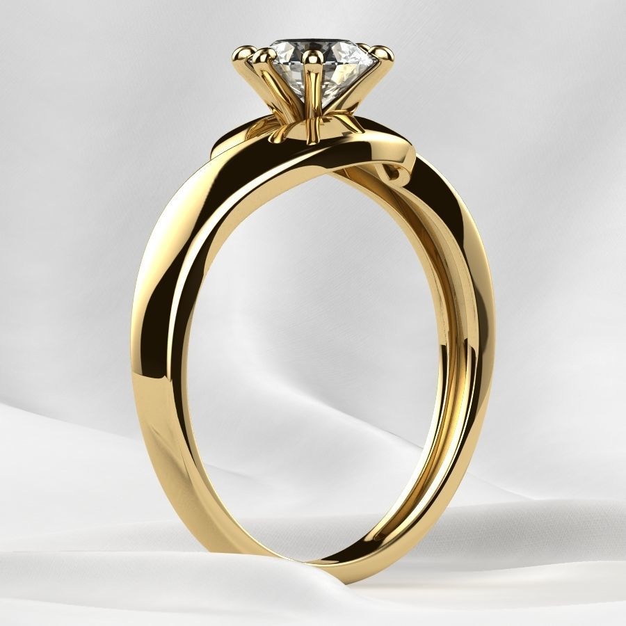 5mm Gemstone Gold Ring 3D print model_16