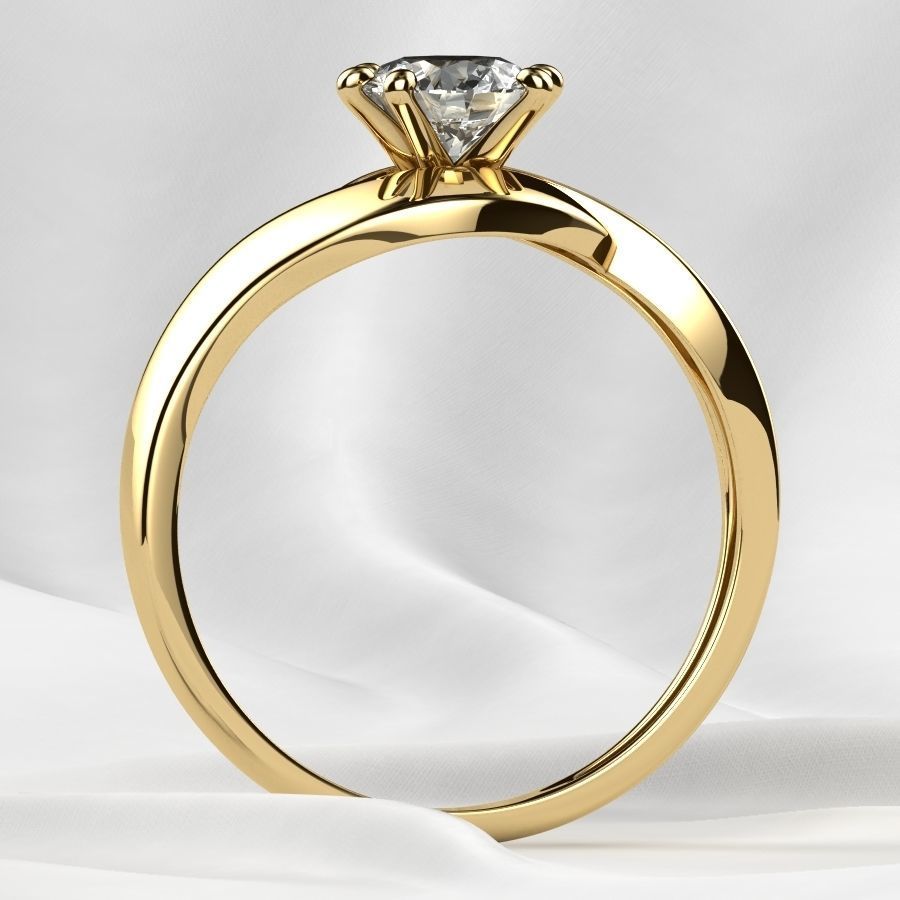 5mm Gemstone Gold Ring 3D print model_14
