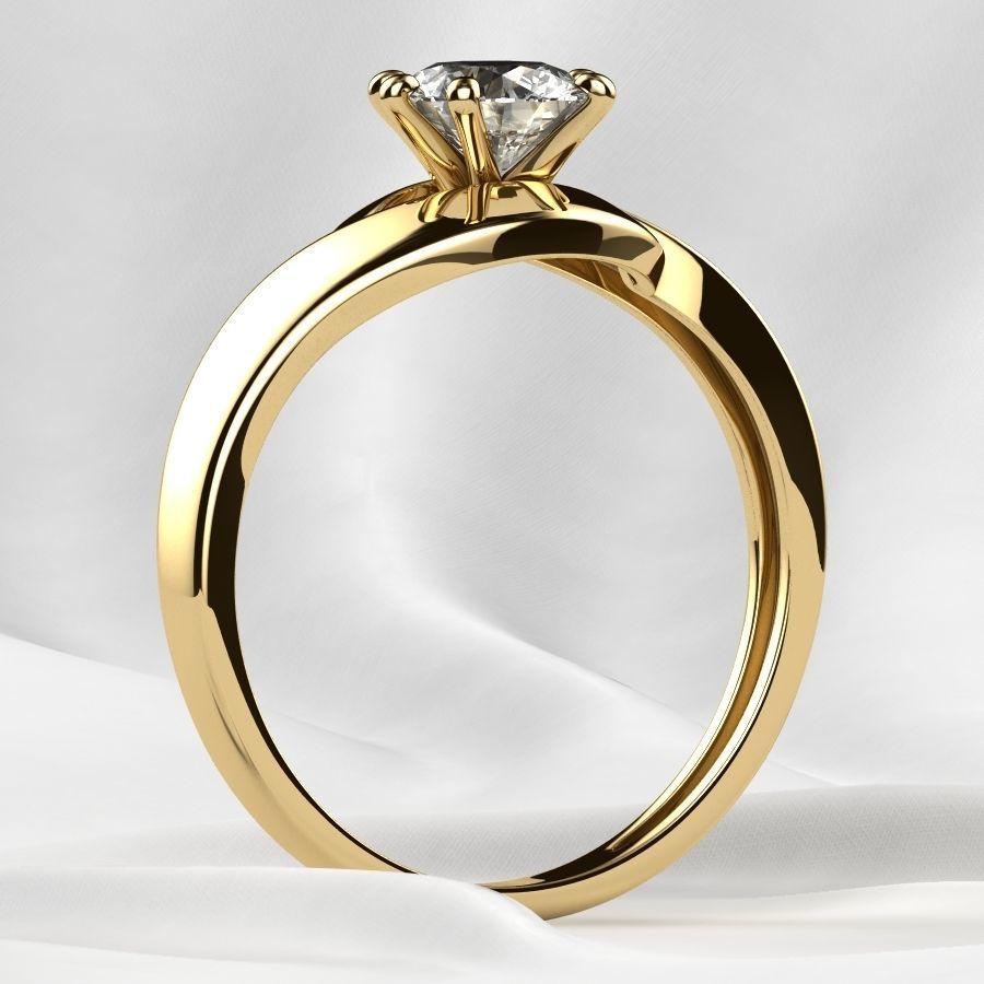 5mm Gemstone Gold Ring 3D print model_15