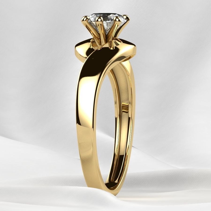 5mm Gemstone Gold Ring 3D print model_18