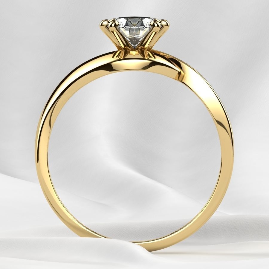5mm Gemstone Gold Ring 3D print model_13