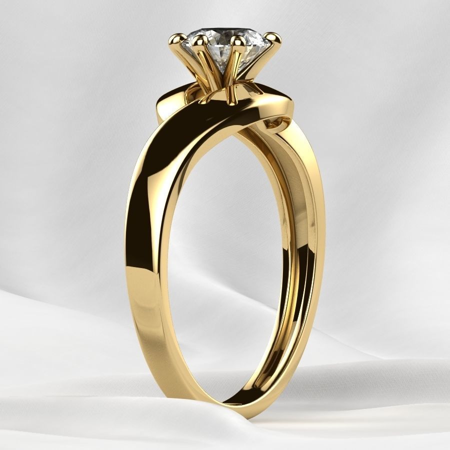 5mm Gemstone Gold Ring 3D print model_17