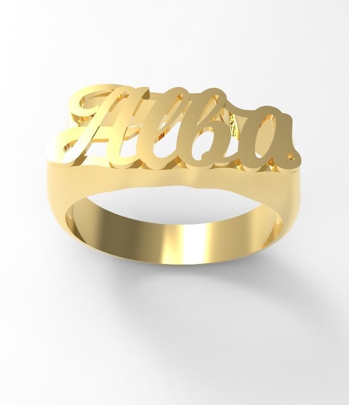 Alba name ring 3D print model_1