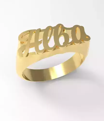 Alba name ring 3D print model