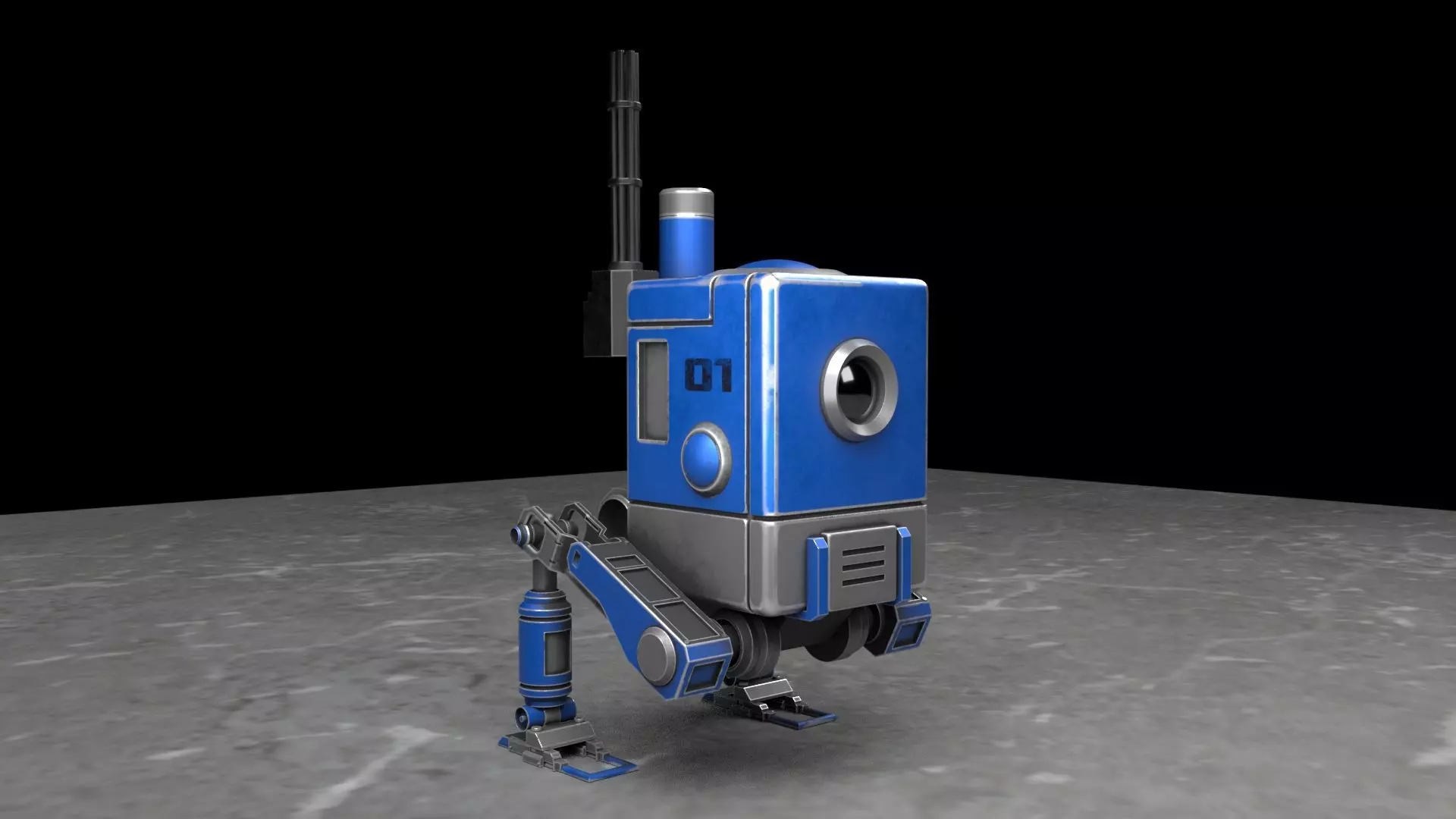 A High Poly Robot Rigged Basic Animate Free 3D model