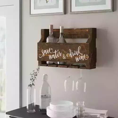 Mccandless 4 Bottle Wall Mounted Wine Bottle - 2 Colour