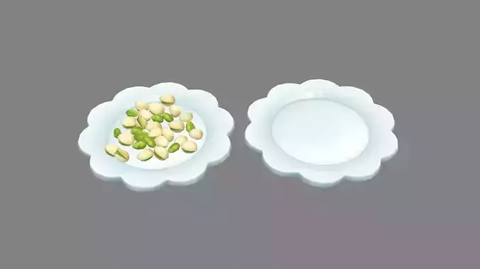 Cartoon snacks - A plate of nuts - pistachios