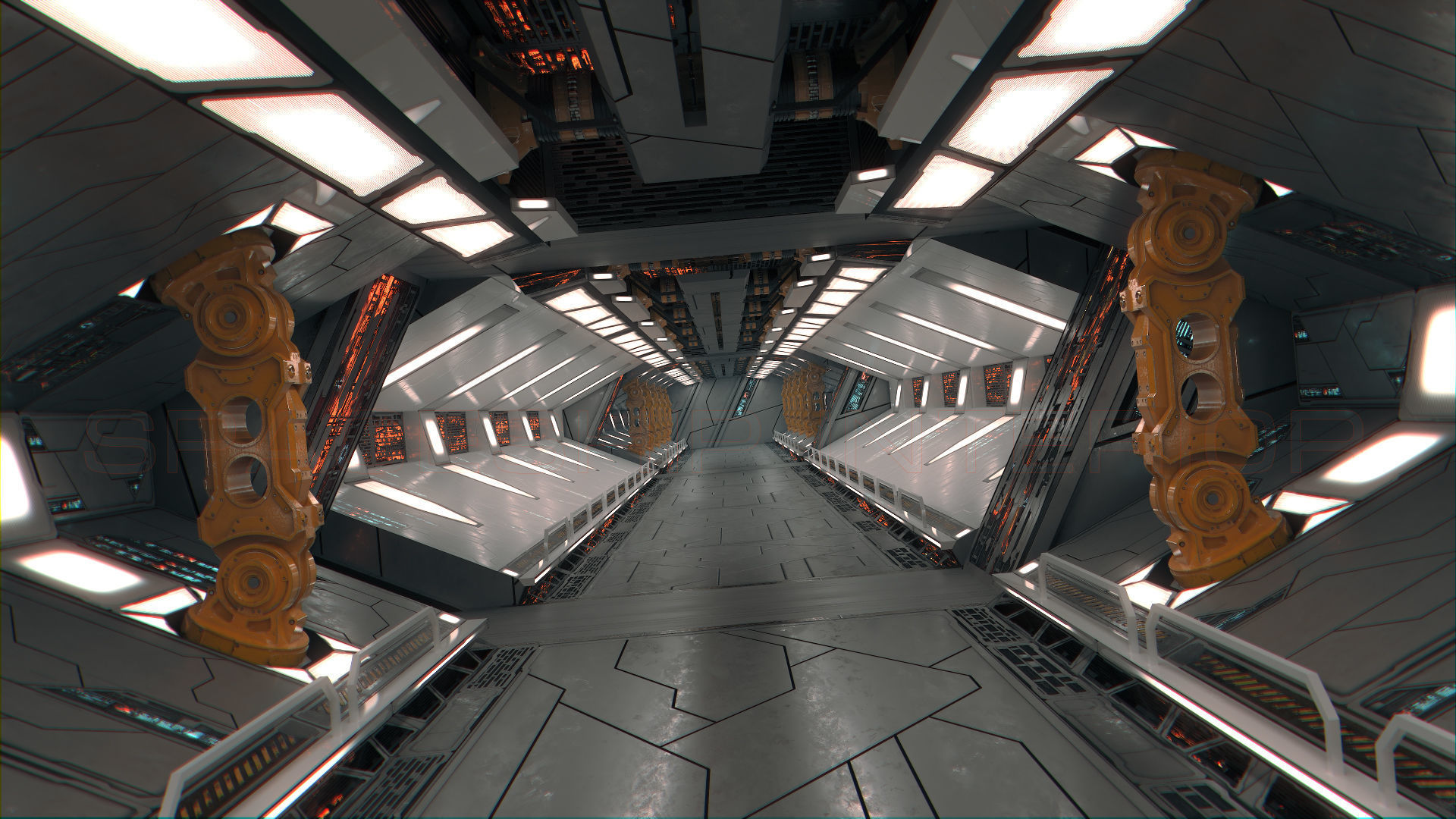 SpaceShip Interior 01 Low-poly 3D model_1