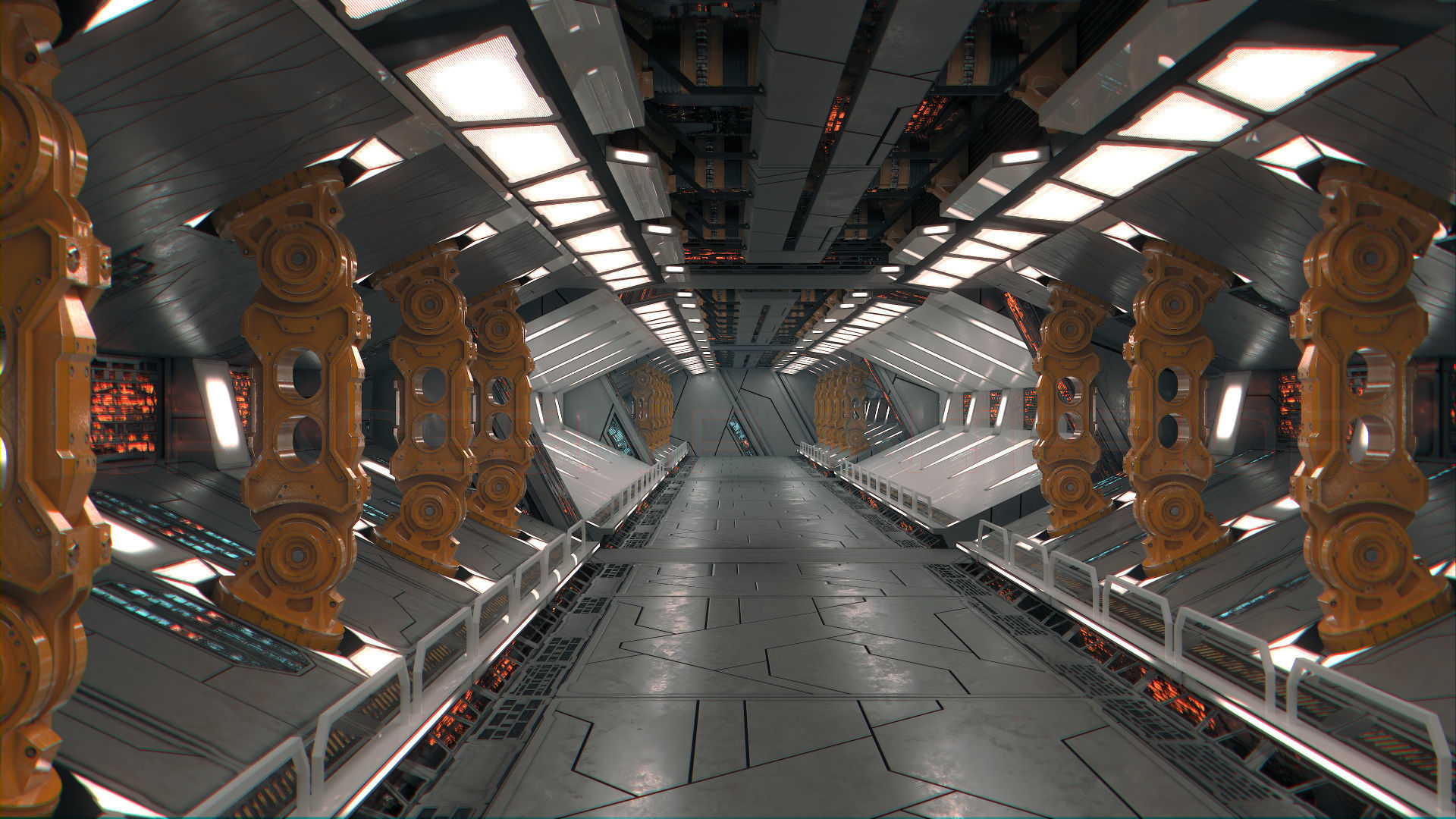 SpaceShip Interior 01 Low-poly 3D model_2
