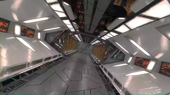 SpaceShip Interior 01 Low-poly 3D model