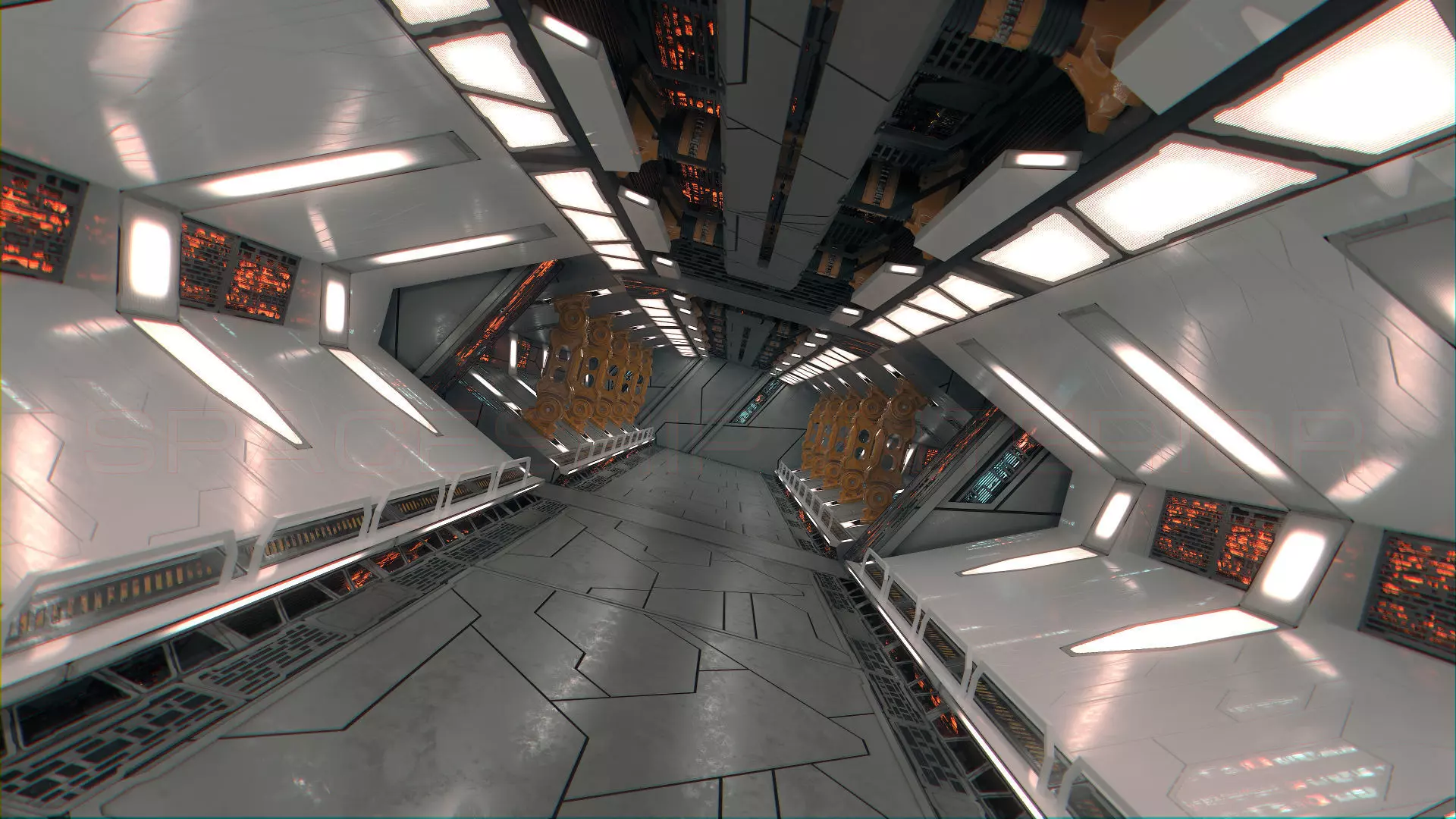 SpaceShip Interior 01 Low-poly 3D model_0
