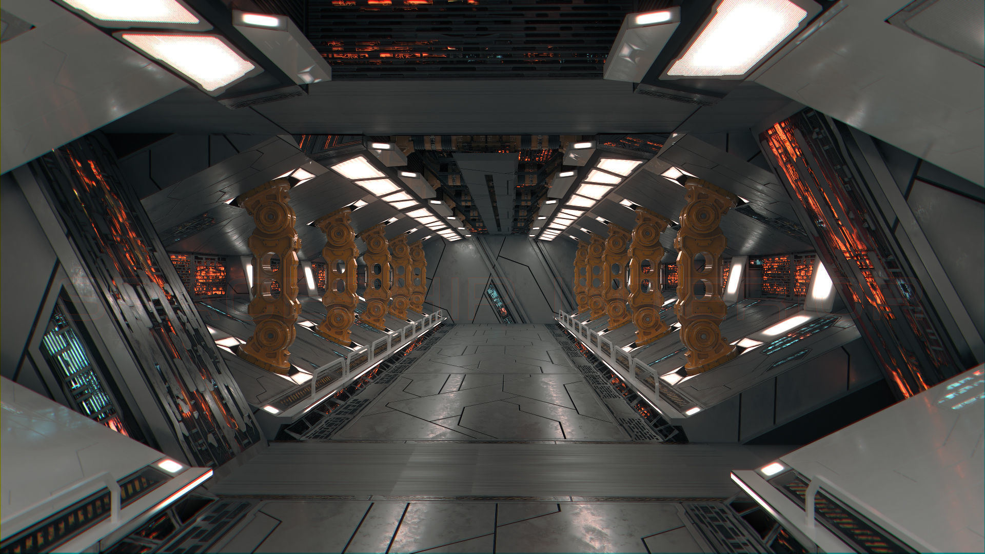 SpaceShip Interior 01 Low-poly 3D model_6