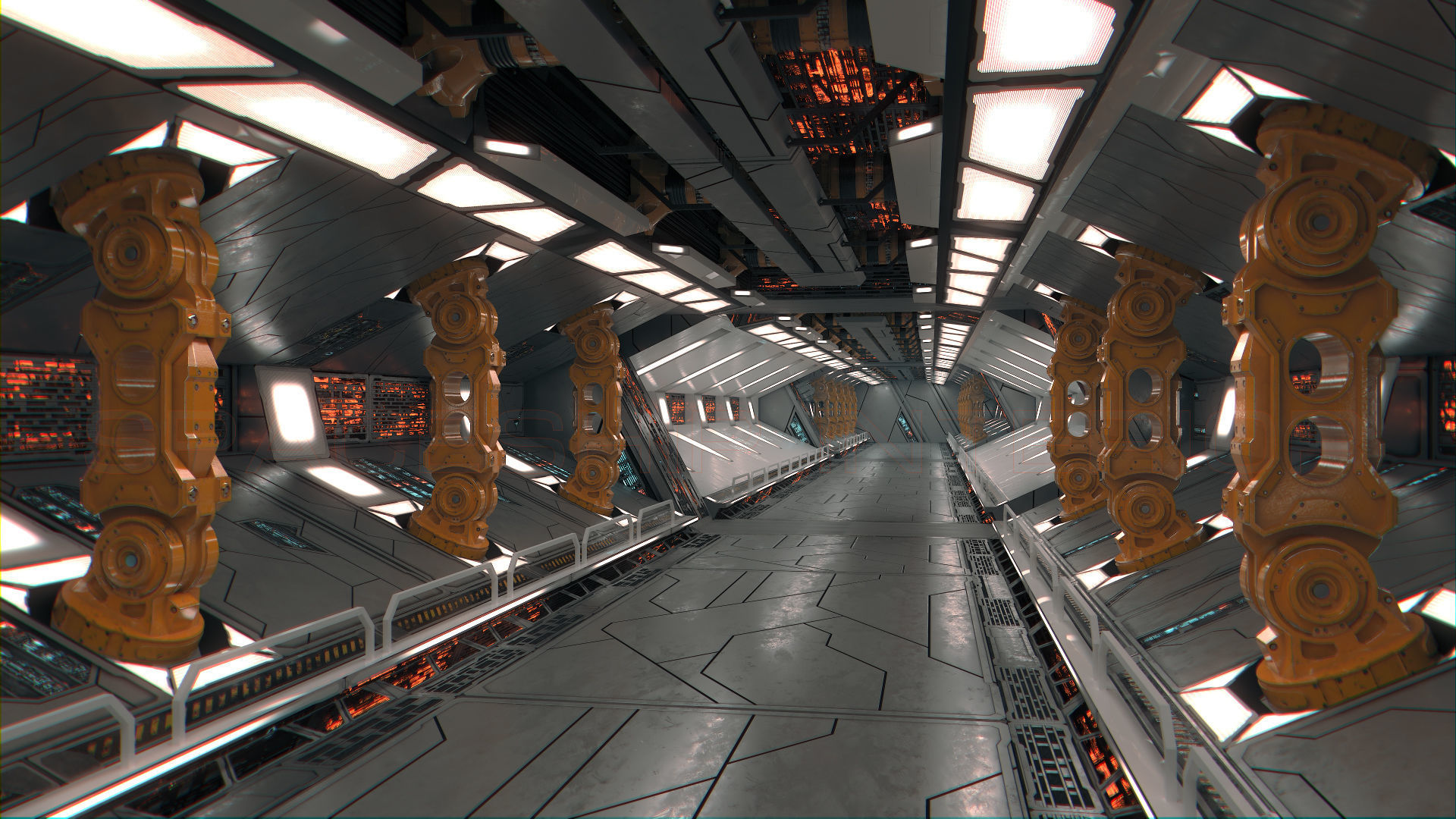 SpaceShip Interior 01 Low-poly 3D model_3