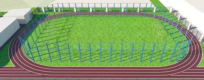 Model a futbol stadium Low-poly 3D model