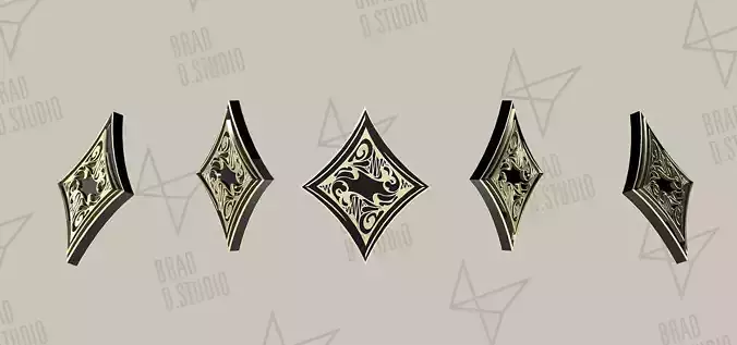 Playing Cards Symbols Pro Vector Diamond Black and Golden