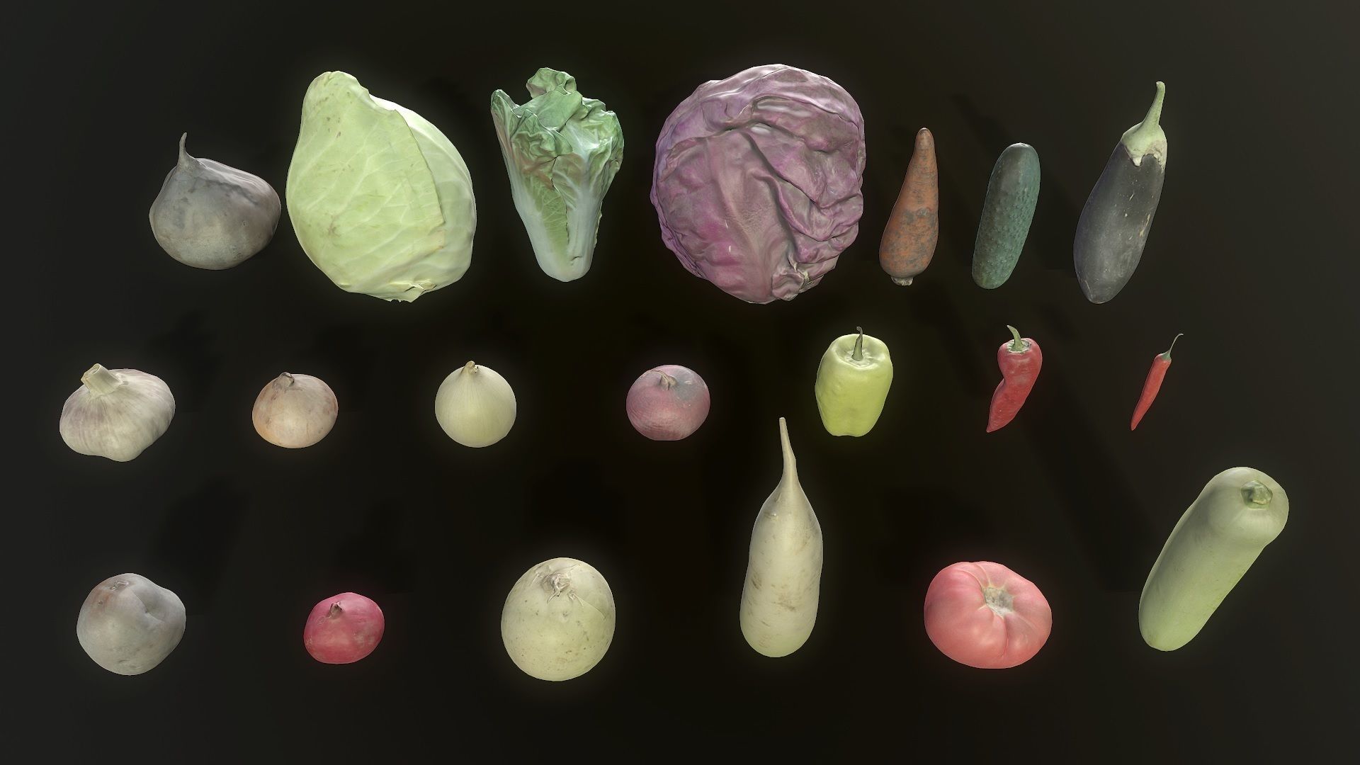 Scan Vegetables Pack - Props Low-poly 3D model_1