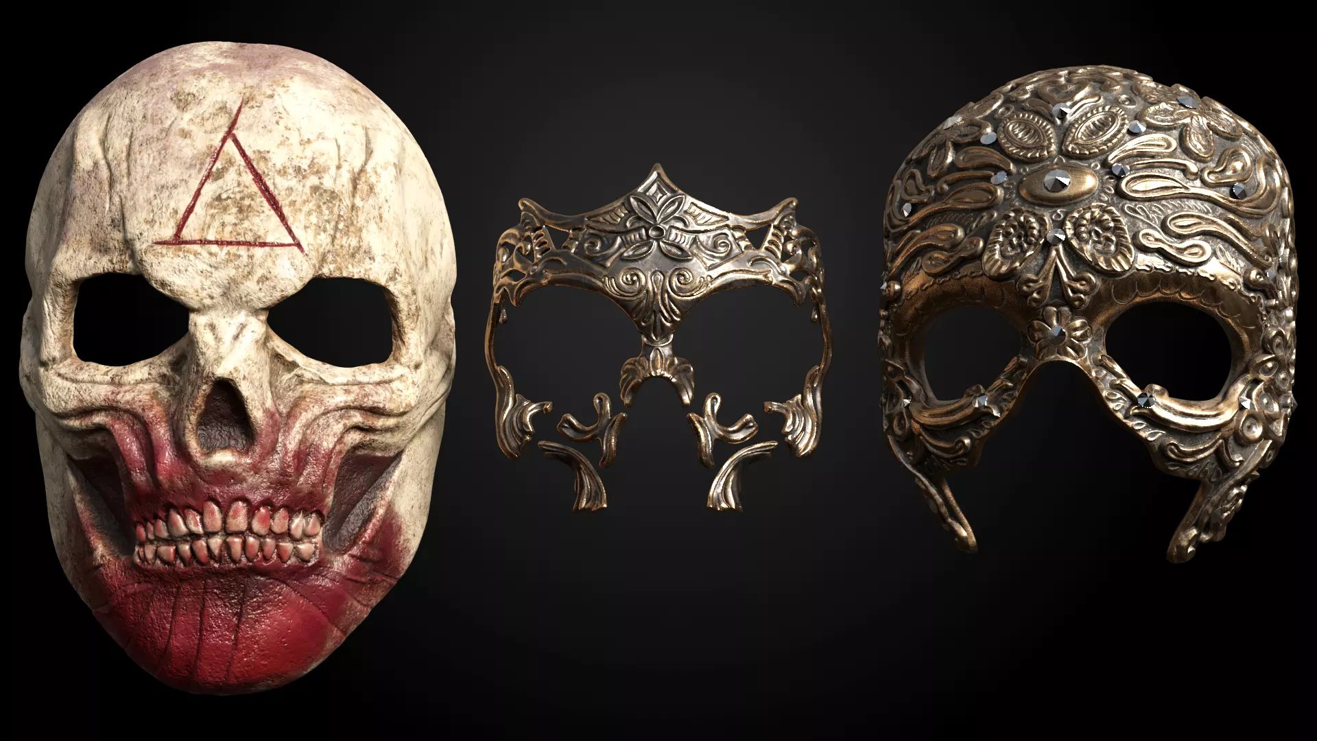 Halloween Skull Masks 3D print model_0