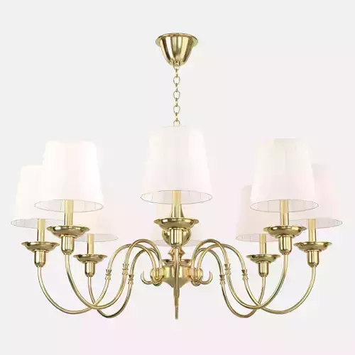 MW-Light chandelier in brass with shades 3D model