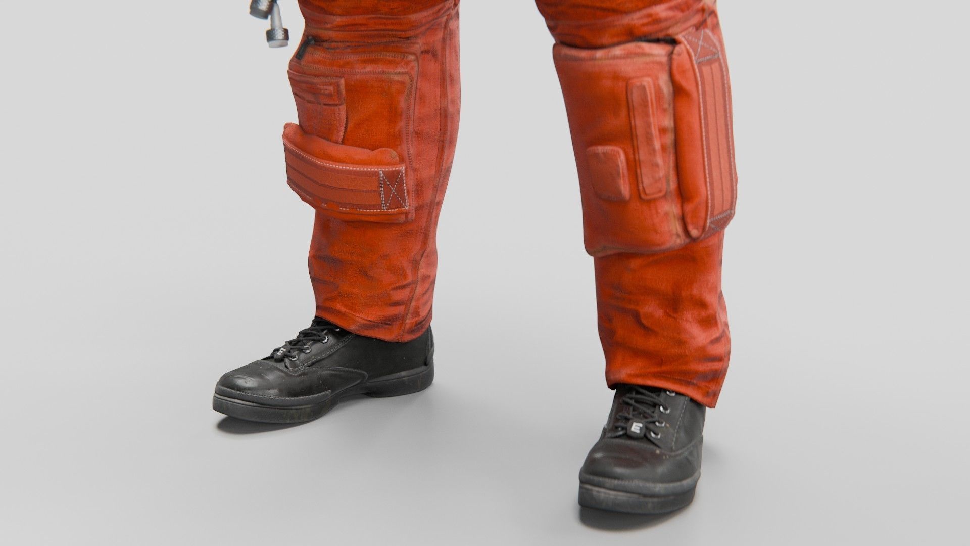Orange ACES Spacesuit Low-poly 3D model_12