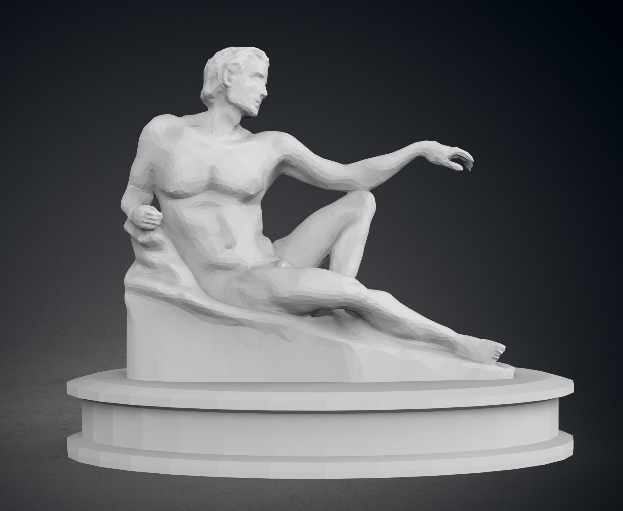 Low Poly Creation of Adam Statues 3D print model_10