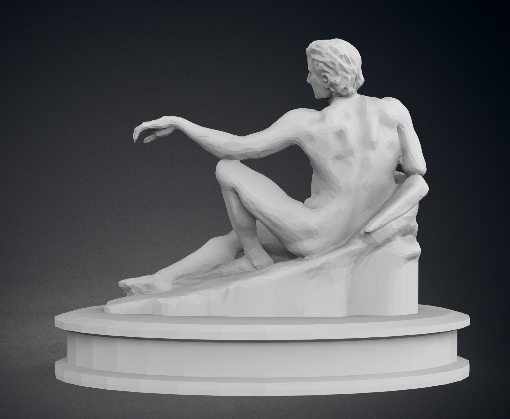 Low Poly Creation of Adam Statues 3D print model_6