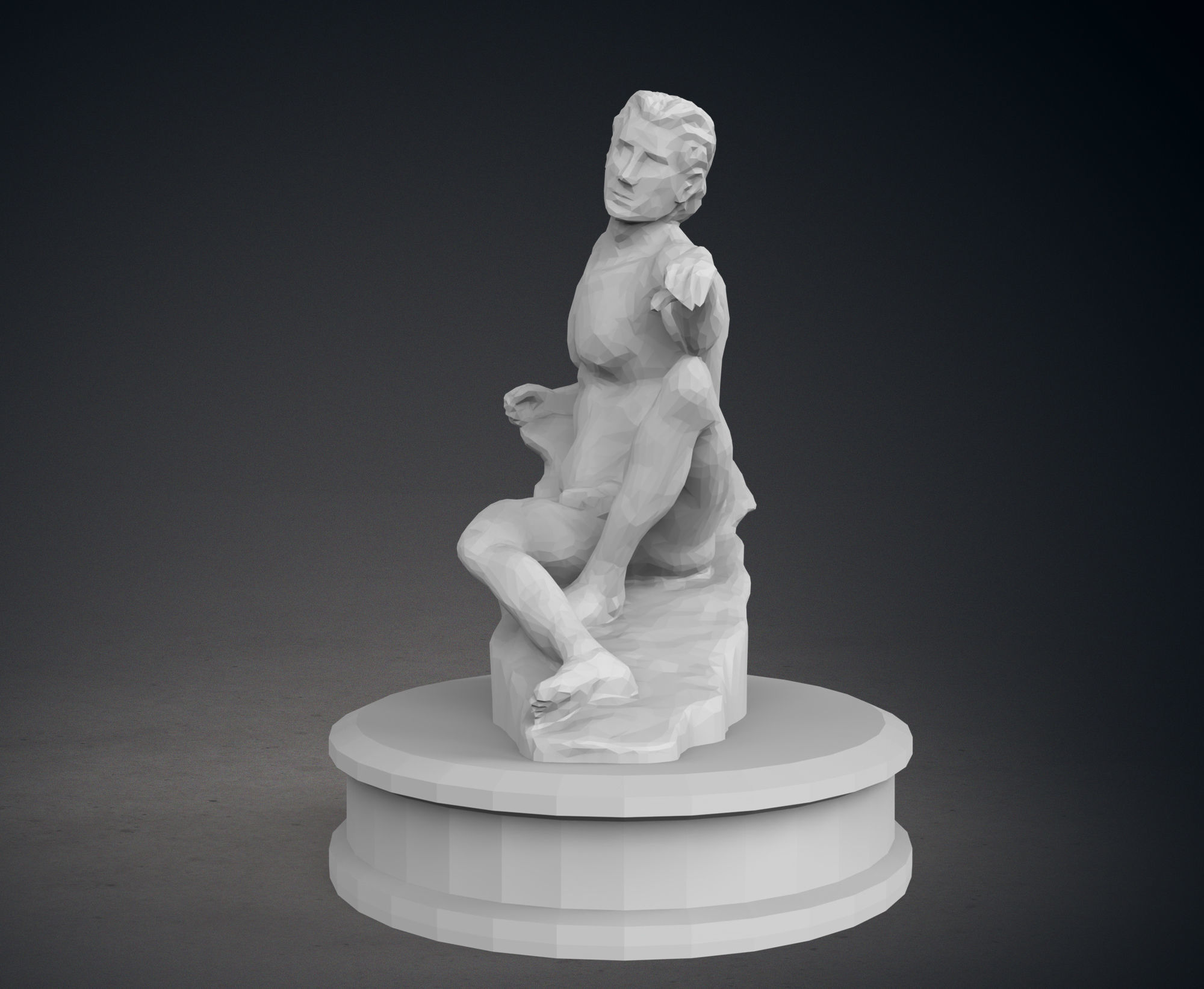 Low Poly Creation of Adam Statues 3D print model_4
