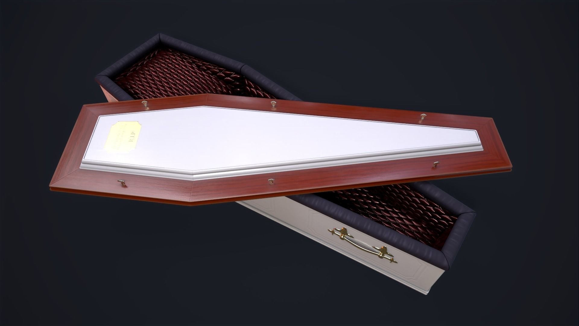 Coffin Low-poly 3D model_3