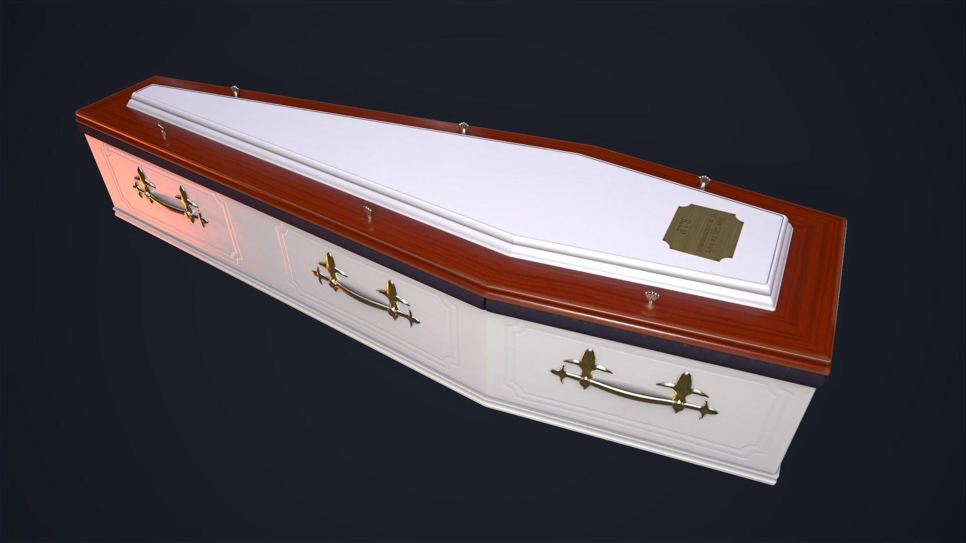 Coffin Low-poly 3D model_7