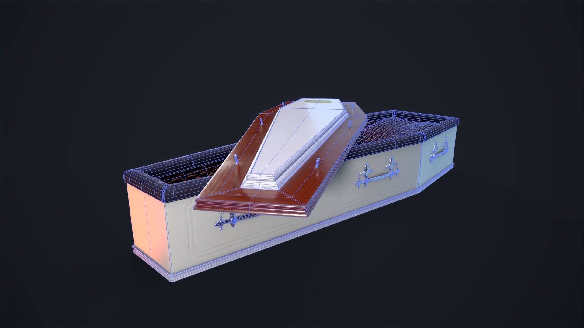 Coffin Low-poly 3D model_9
