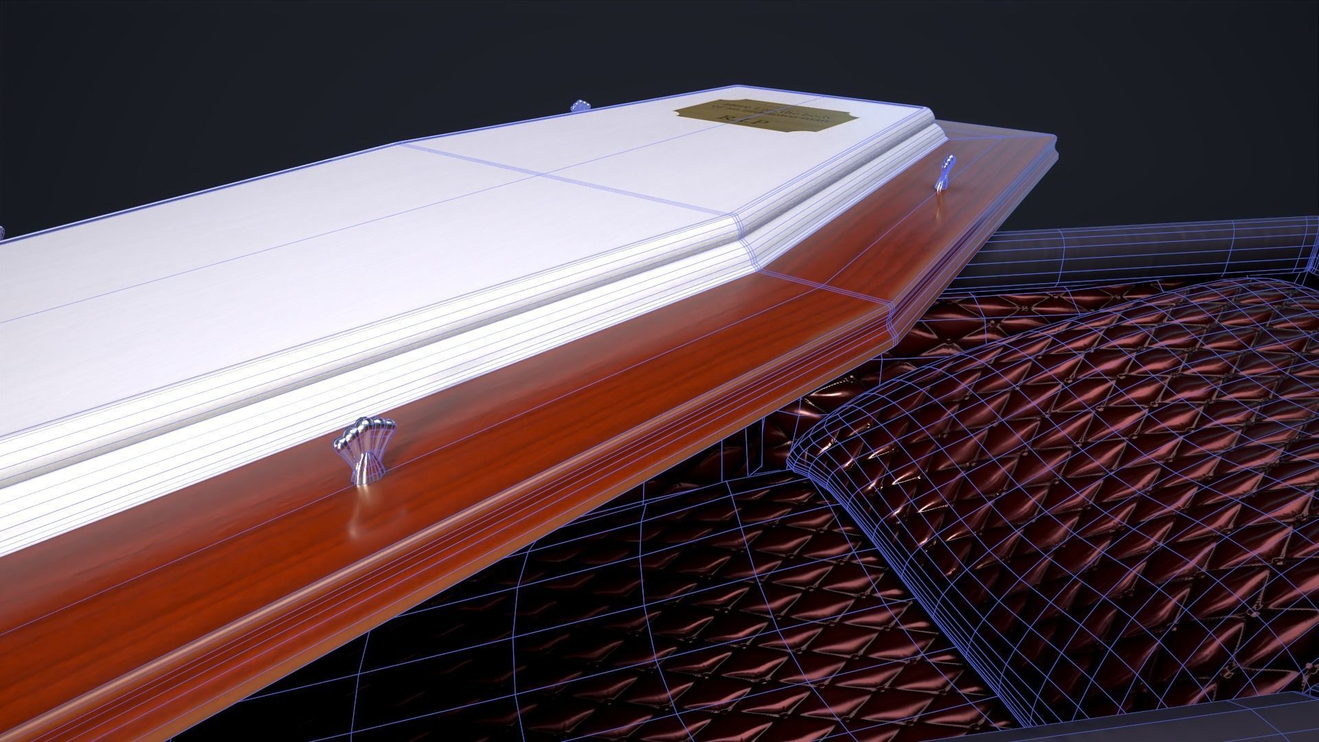 Coffin Low-poly 3D model_14