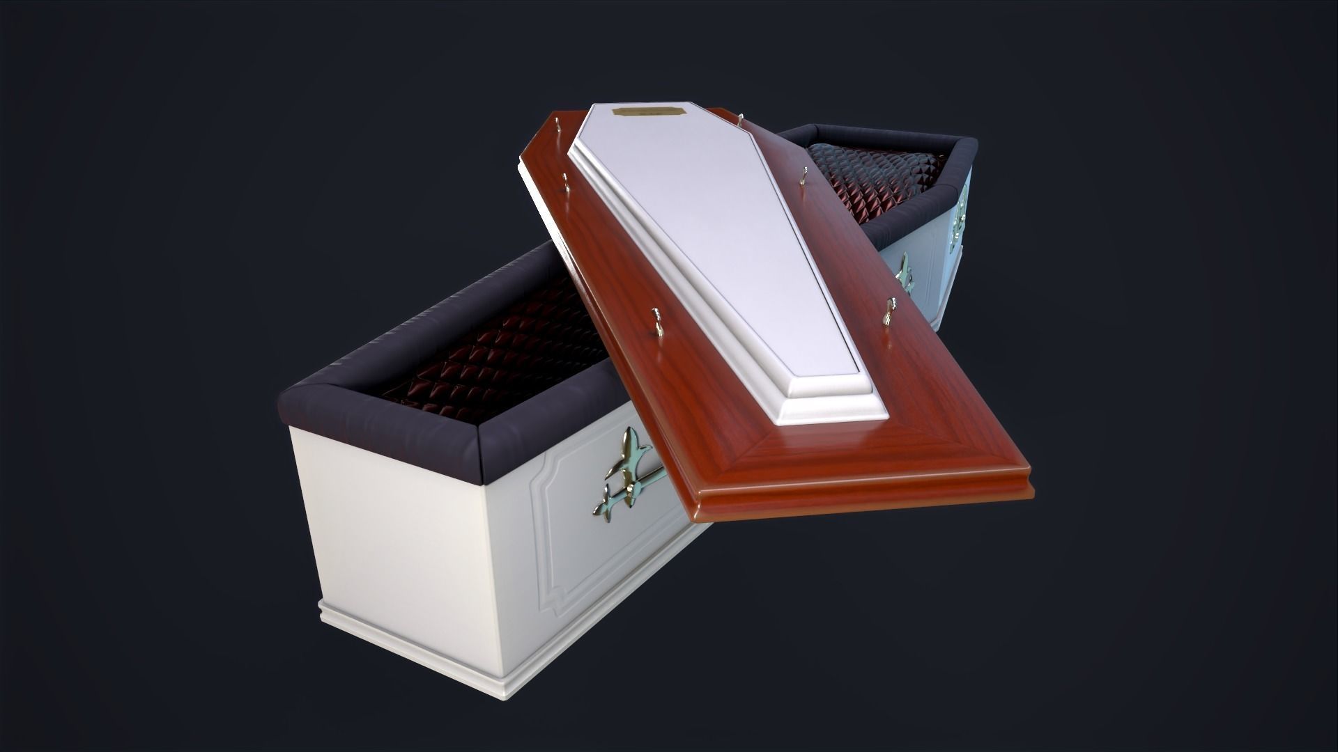 Coffin Low-poly 3D model_4