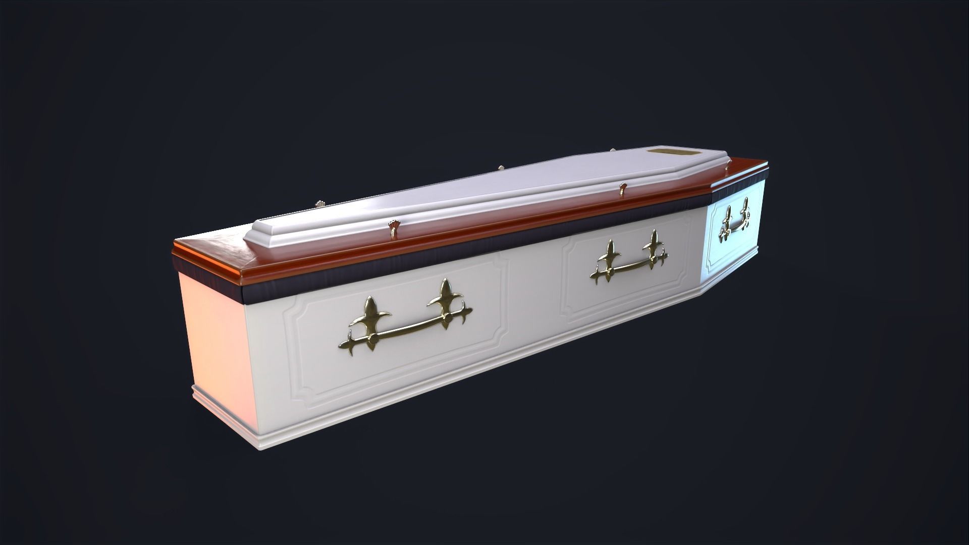 Coffin Low-poly 3D model_6