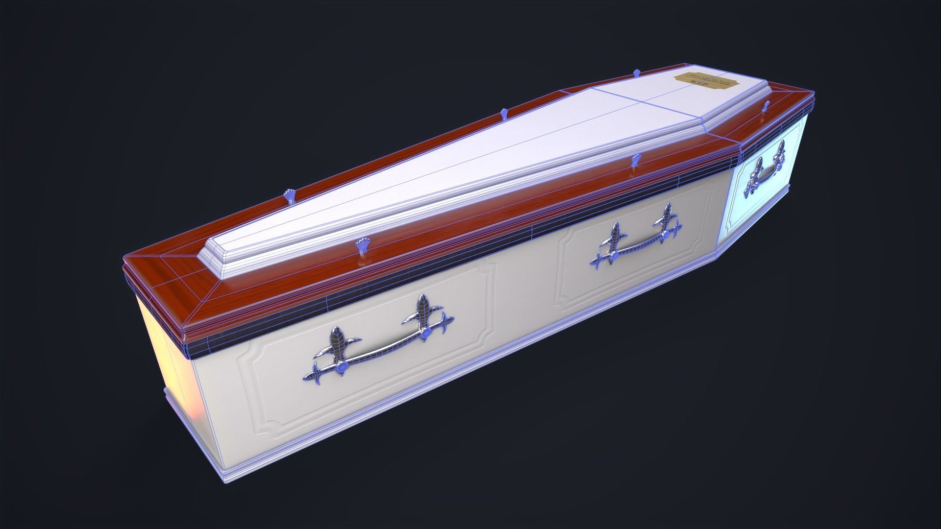 Coffin Low-poly 3D model_17