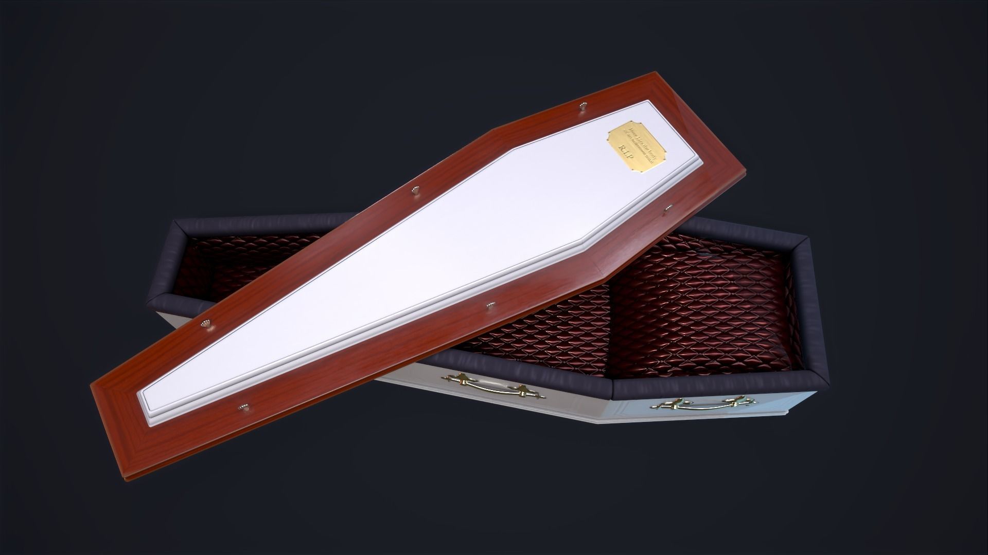 Coffin Low-poly 3D model_2