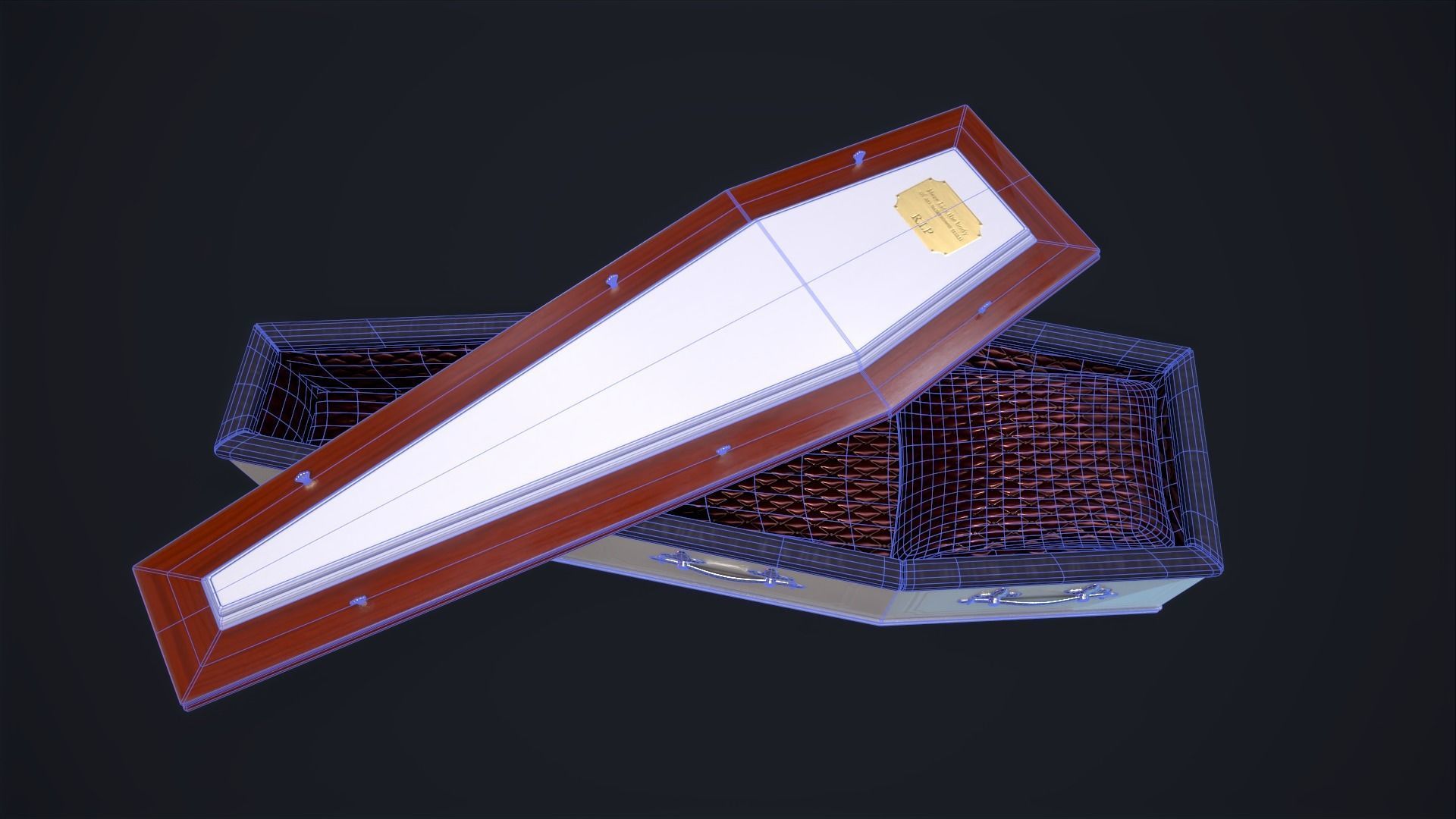 Coffin Low-poly 3D model_11