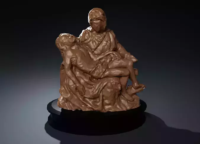 Low Poly Pieta Statue 3D print model