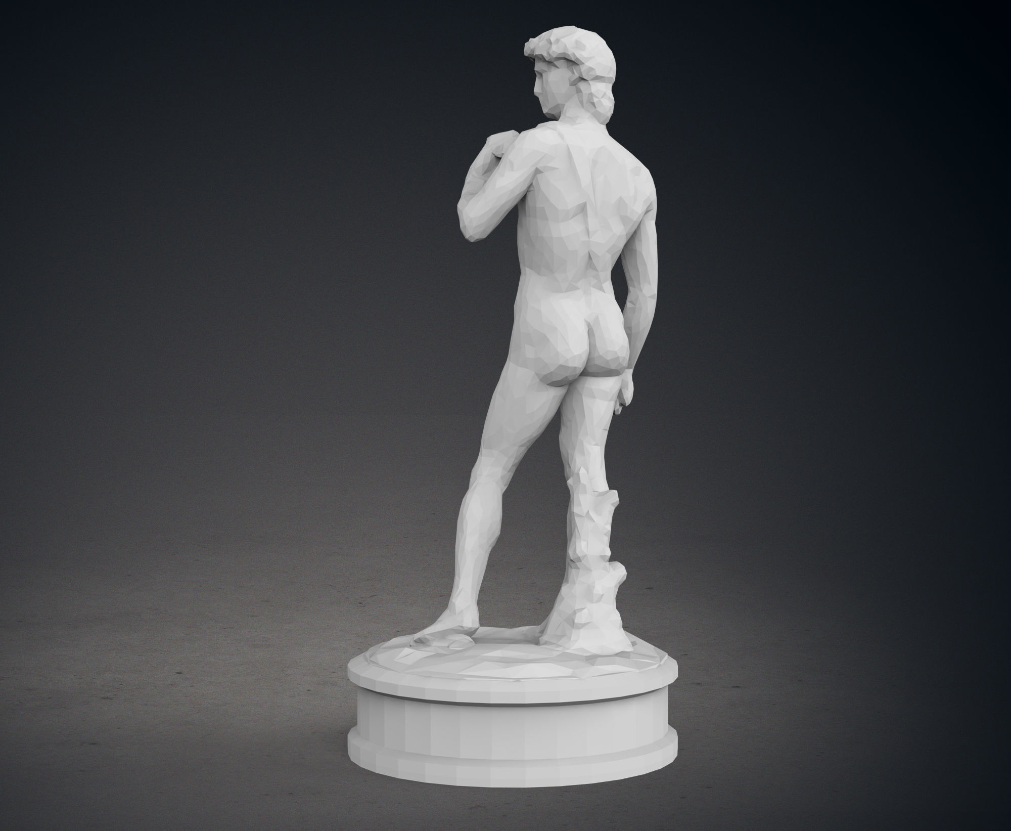 Low Poly David Statue 3D print model_4
