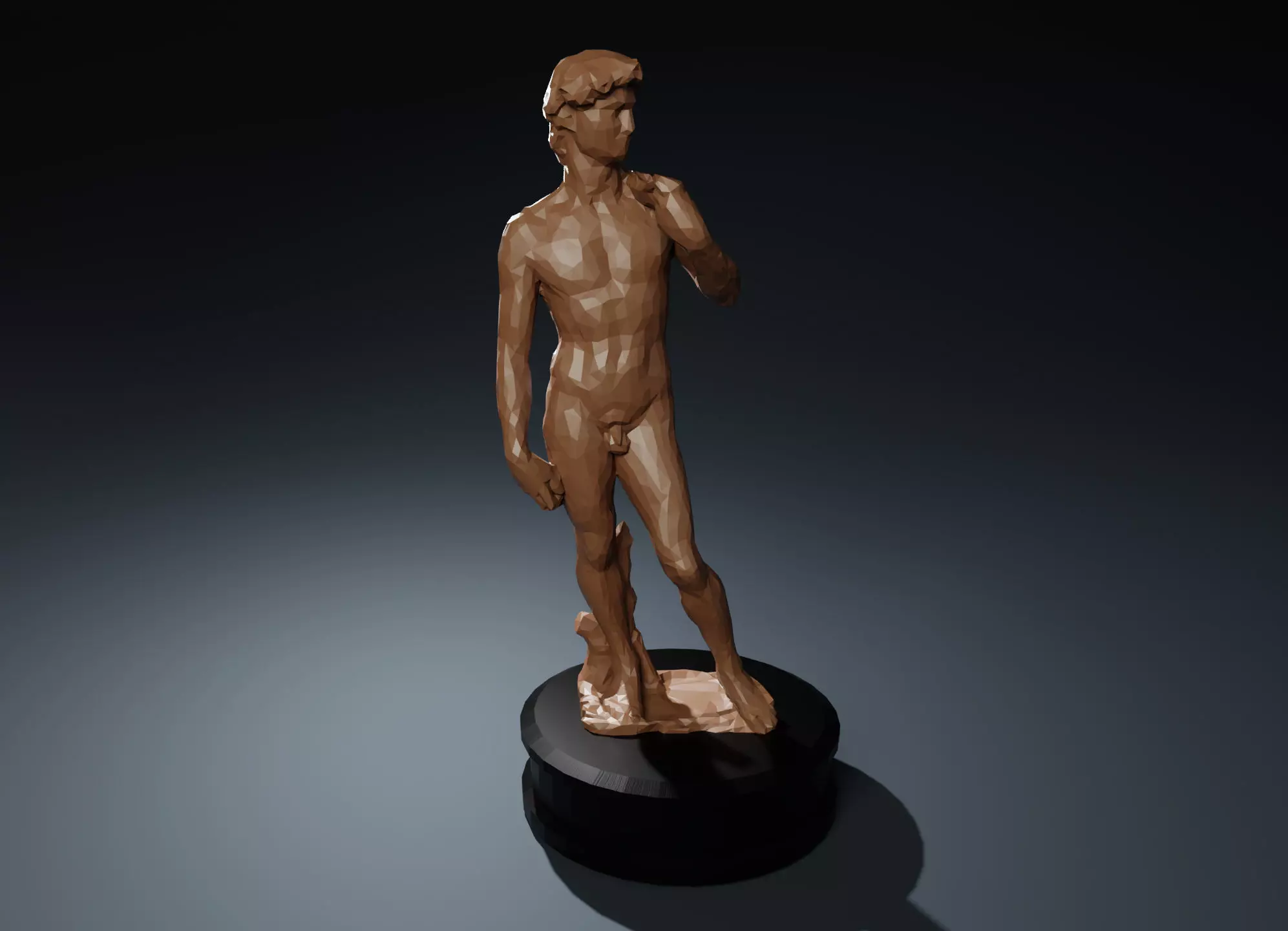 Low Poly David Statue 3D print model_0
