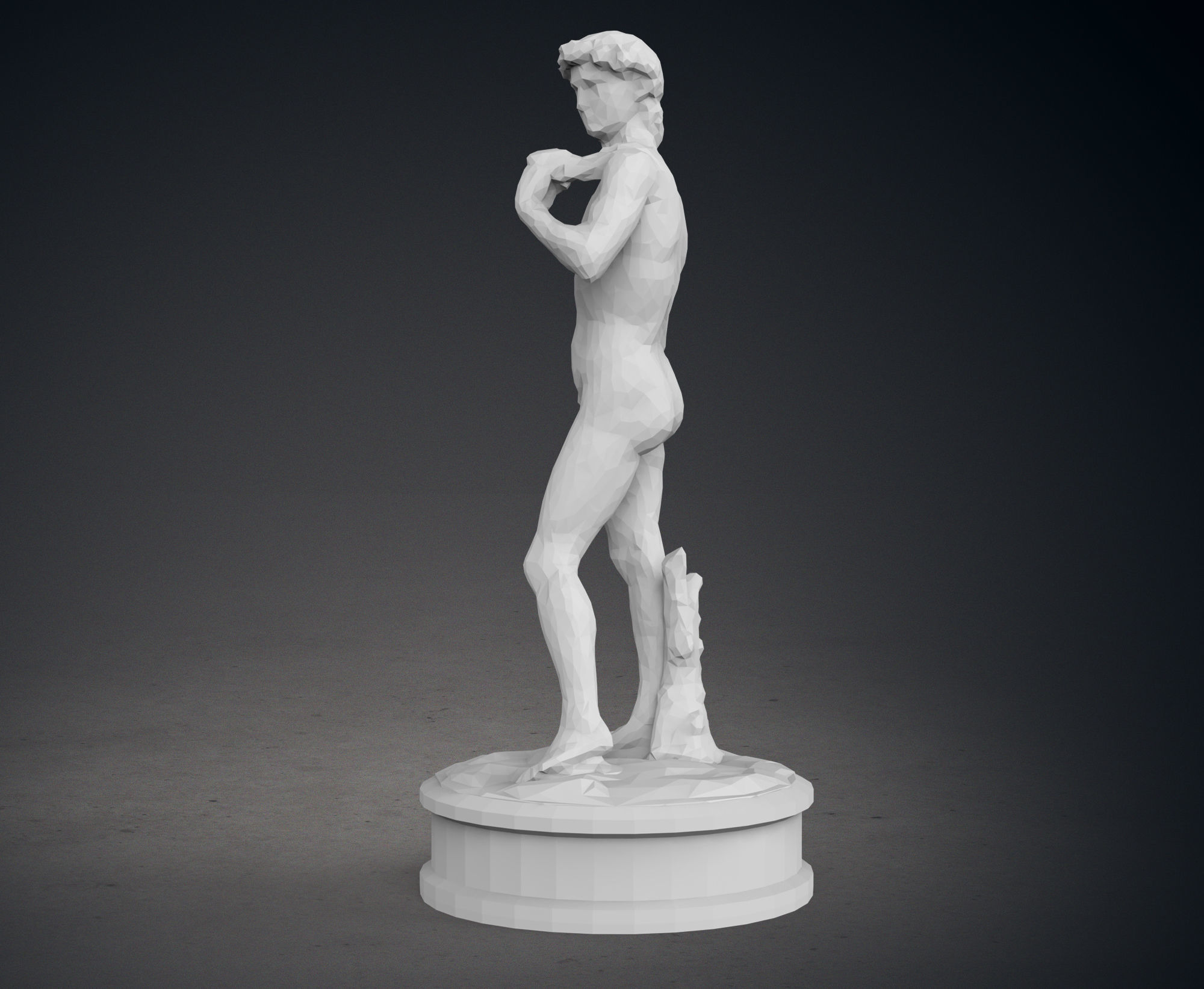 Low Poly David Statue 3D print model_3